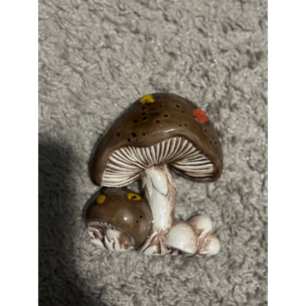 Ceramic‎ Mushroom Figurine Woodland Gnome Fairy Garden Decor
